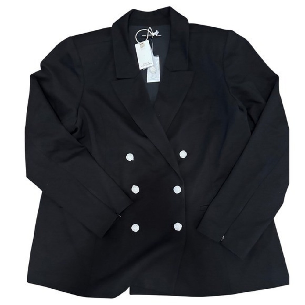 GOOD AMERICAN Black Double Breasted Blazer Suit Jacket Women's Size 3XL